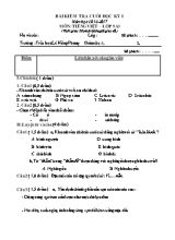 Đề và đáp án kiểm tra cuối học kỳ I môn Tiếng việt lớp 5 - Năm học 2016-2017